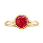 Bezel Set 8 MM Lab Created Ruby Solitaire Engagement Ring AAAA - Rosec Jewels