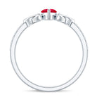 0.75 Carat Lab Grown Ruby Celtic Knot Ring with Diamond AAAA - Rosec Jewels