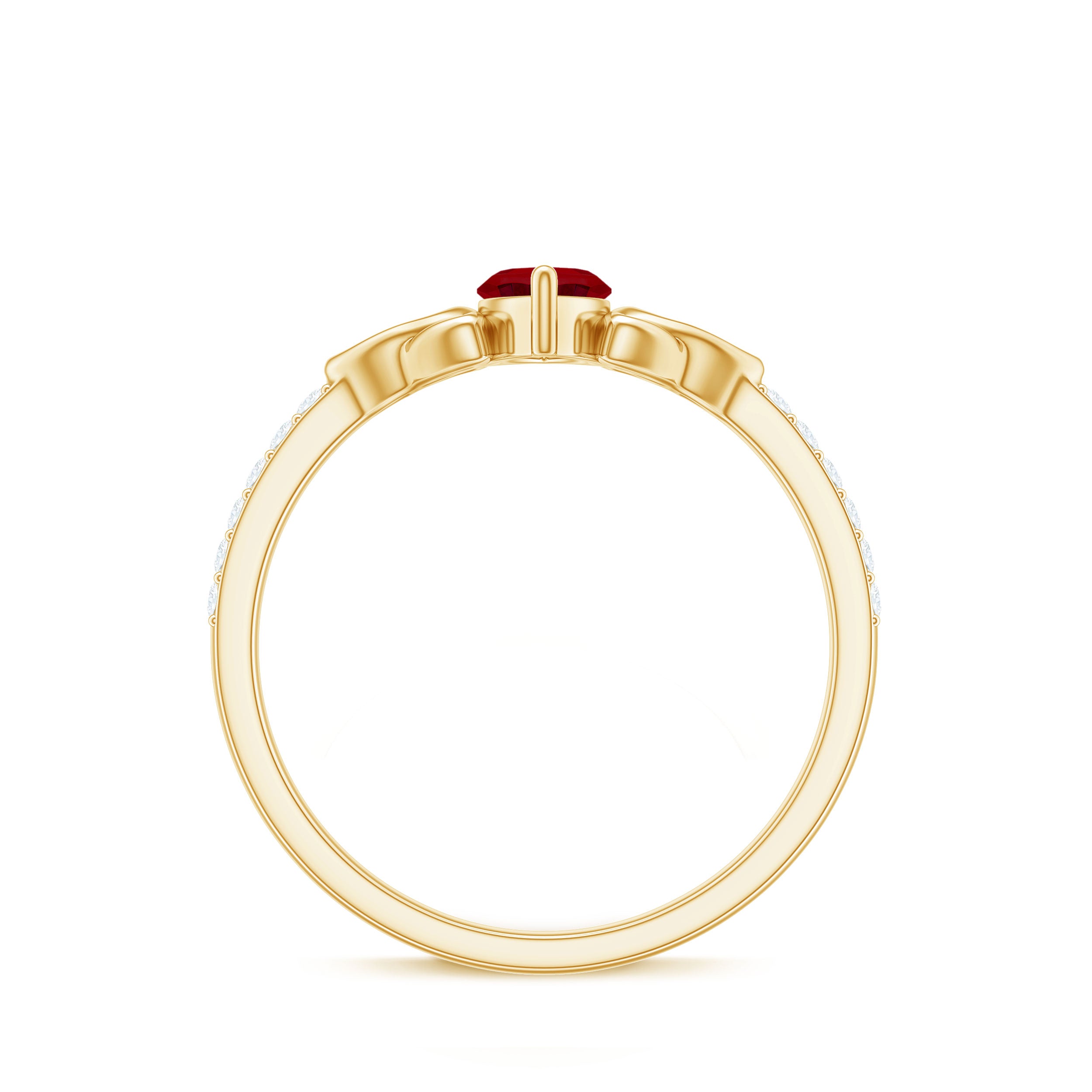 1.50 CT Lab Grown Ruby Celtic Knot Ring with Diamond AAAA - Rosec Jewels