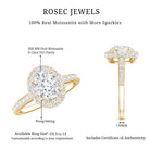 Brilliant Cut Moissanite Classic Engagement Ring with Halo D-VS1 - Rosec Jewels