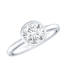 1.50 CT Moissanite Bezel Set Engagement Ring For Women D-VS1 - Rosec Jewels