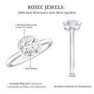 1.50 CT Moissanite Bezel Set Engagement Ring For Women D-VS1 - Rosec Jewels