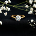 1.50 CT Moissanite Bezel Set Engagement Ring For Women D-VS1 - Rosec Jewels