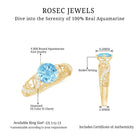 1 CT Vintage Style Aquamarine and Diamond Engagement Ring AAA - Rosec Jewels
