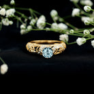 1 CT Vintage Style Aquamarine and Diamond Engagement Ring AAA - Rosec Jewels