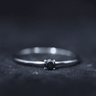 Simple Black Onyx Solitaire Promise Ring for Women AAA - Rosec Jewels