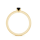 Simple Black Onyx Solitaire Promise Ring for Women AAA - Rosec Jewels