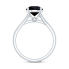 Real 2 Carat Black Onyx Solitaire Ring with Hidden Moissanite AAA - Rosec Jewels