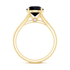 Real 2 Carat Black Onyx Solitaire Ring with Hidden Moissanite AAA - Rosec Jewels