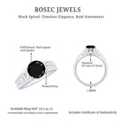 Vintage Style Black Spinel Diamond Engagement Ring with Celtic Knot AAA - Rosec Jewels