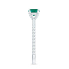 Certified Lab Grown Emerald Solitaire Engagement Ring with Diamond AAAA - Rosec Jewels