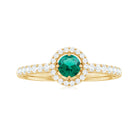 Certified Lab Grown Emerald Diamond Halo Engagement Ring AAAA - Rosec Jewels