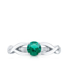 Rosec Jewels-Certified Lab Grown Emerald Crossover Ring with Diamond