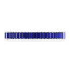 Certified Lab Grown Blue Sapphire Baguette Eternity Band Ring AAAA - Rosec Jewels