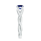 Certified 0.6 Carat Lab Grown Blue Sapphire Promise Ring with Surprise Diamond AAAA - Rosec Jewels
