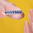 1 CT Created Blue Sapphire and Diamond Antique Half Eternity Band Ring Lab Created Blue Sapphire - ( AAAA ) - Quality - Rosec Jewels