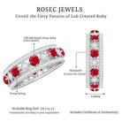 Rosec Jewels-Lab Grown Ruby Vintage Wedding Band Ring With Moissanite