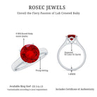 Rosec Jewels-Solitaire 8 MM Lab Created Ruby Engagement Ring with Surprise Diamonds