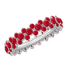 Rosec Jewels-Lab Created Ruby Cluster Wedding Band for Women