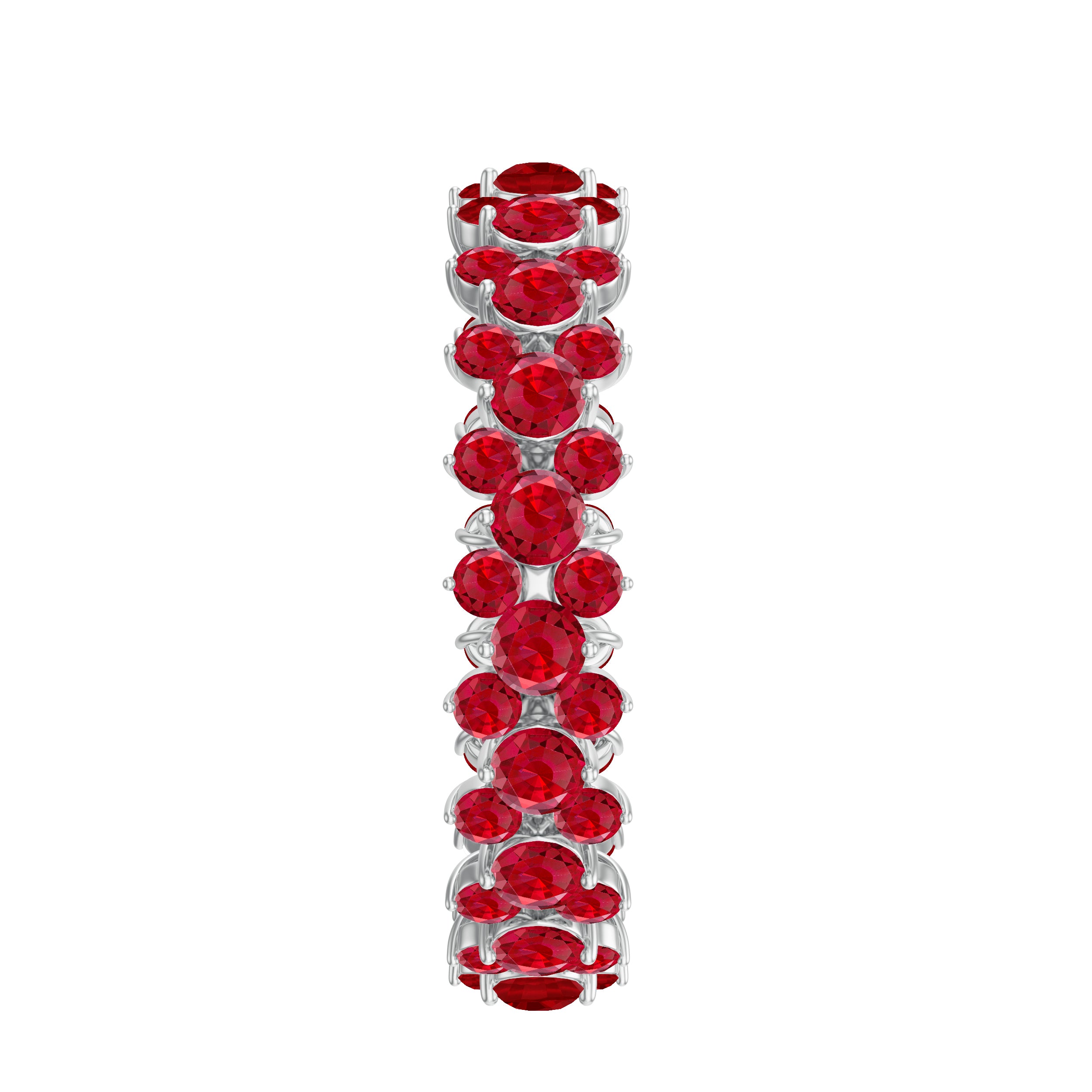 Rosec Jewels-Lab Created Ruby Cluster Wedding Band for Women