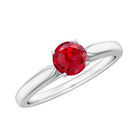 Solitaire Lab Made Ruby Promise Ring with Certificate AAAA - Rosec Jewels