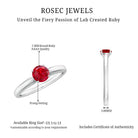 Solitaire Lab Made Ruby Promise Ring with Certificate AAAA - Rosec Jewels
