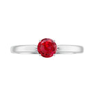 Solitaire Lab Made Ruby Promise Ring with Certificate AAAA - Rosec Jewels