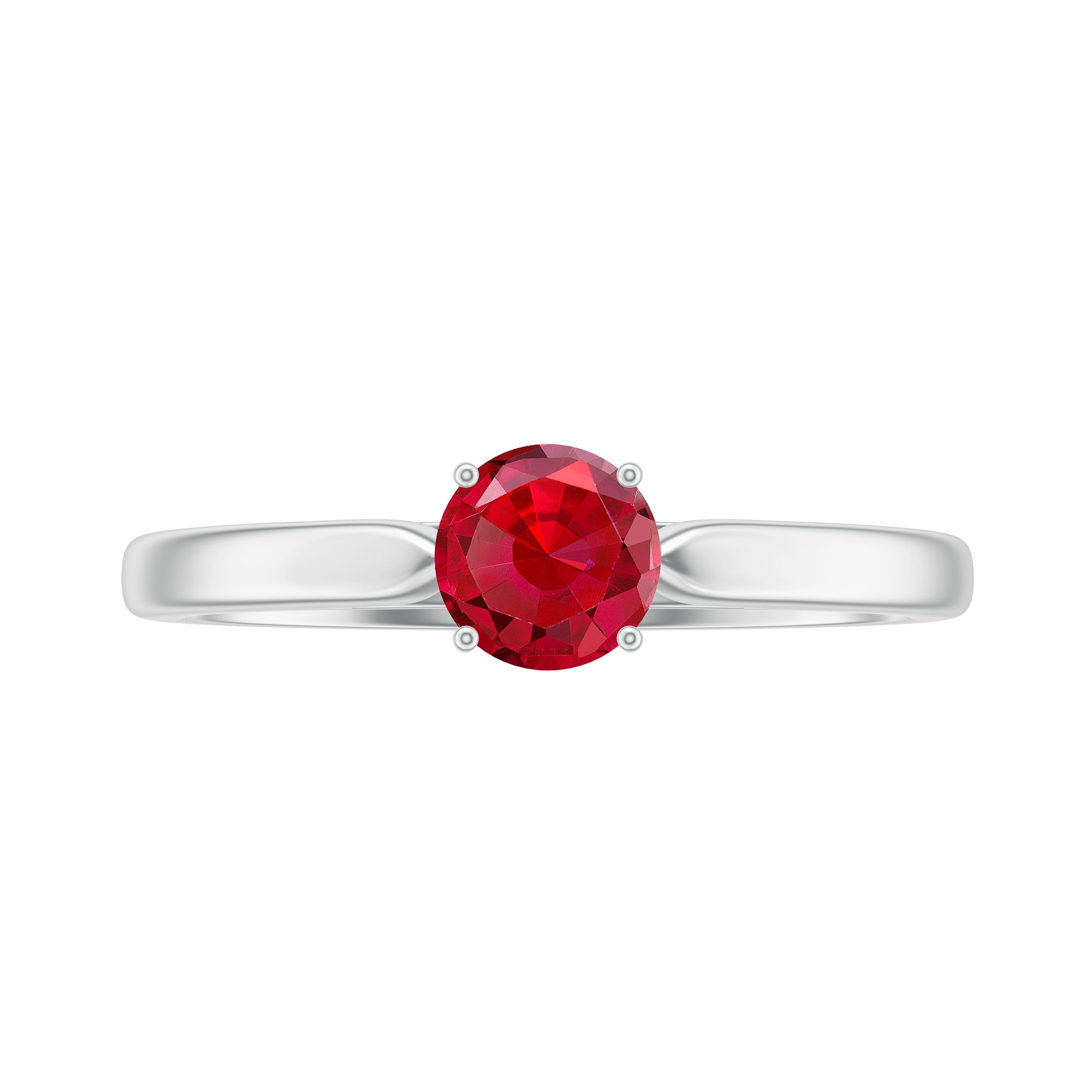 Solitaire Lab Made Ruby Promise Ring with Certificate AAAA - Rosec Jewels