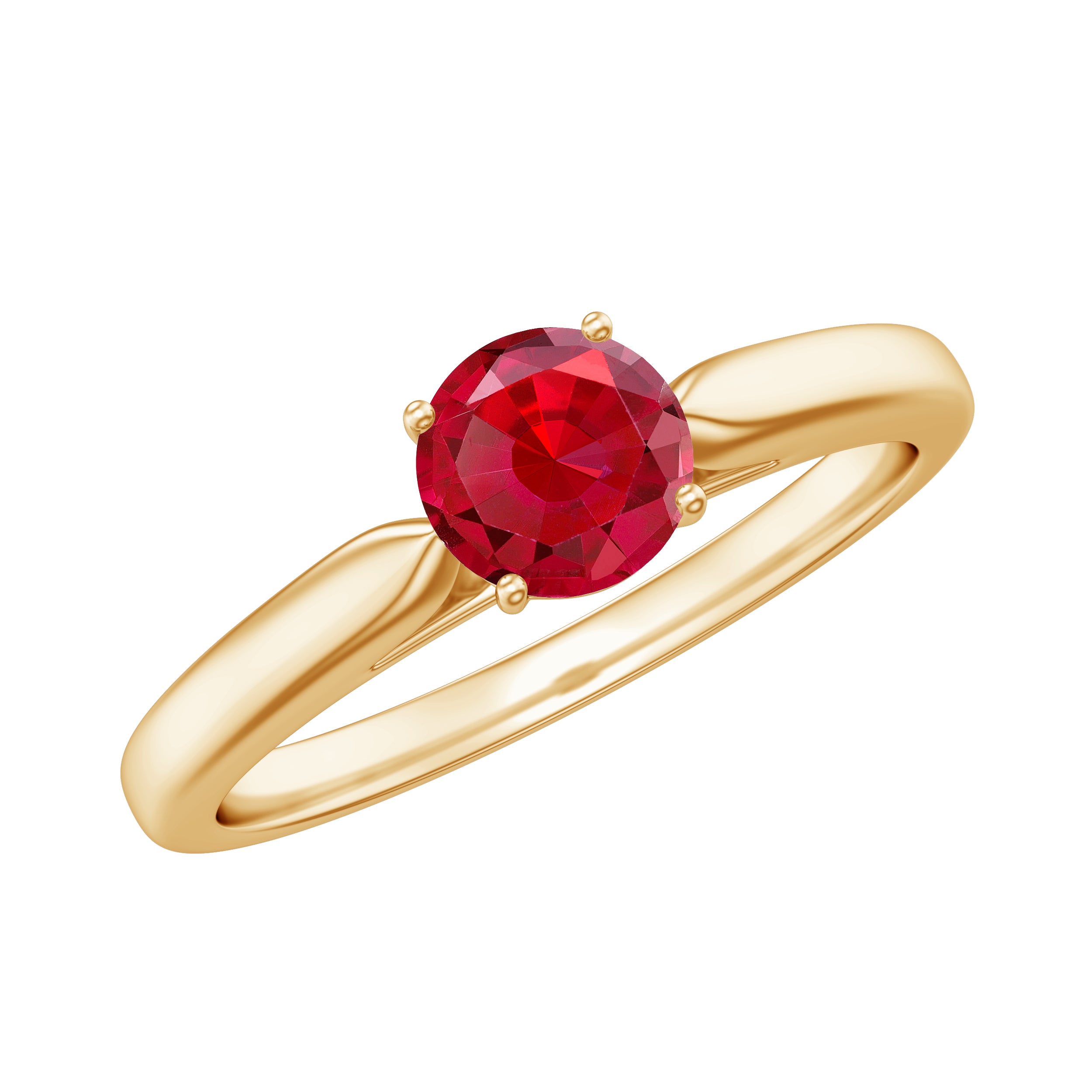 Solitaire Lab Made Ruby Promise Ring with Certificate AAAA - Rosec Jewels