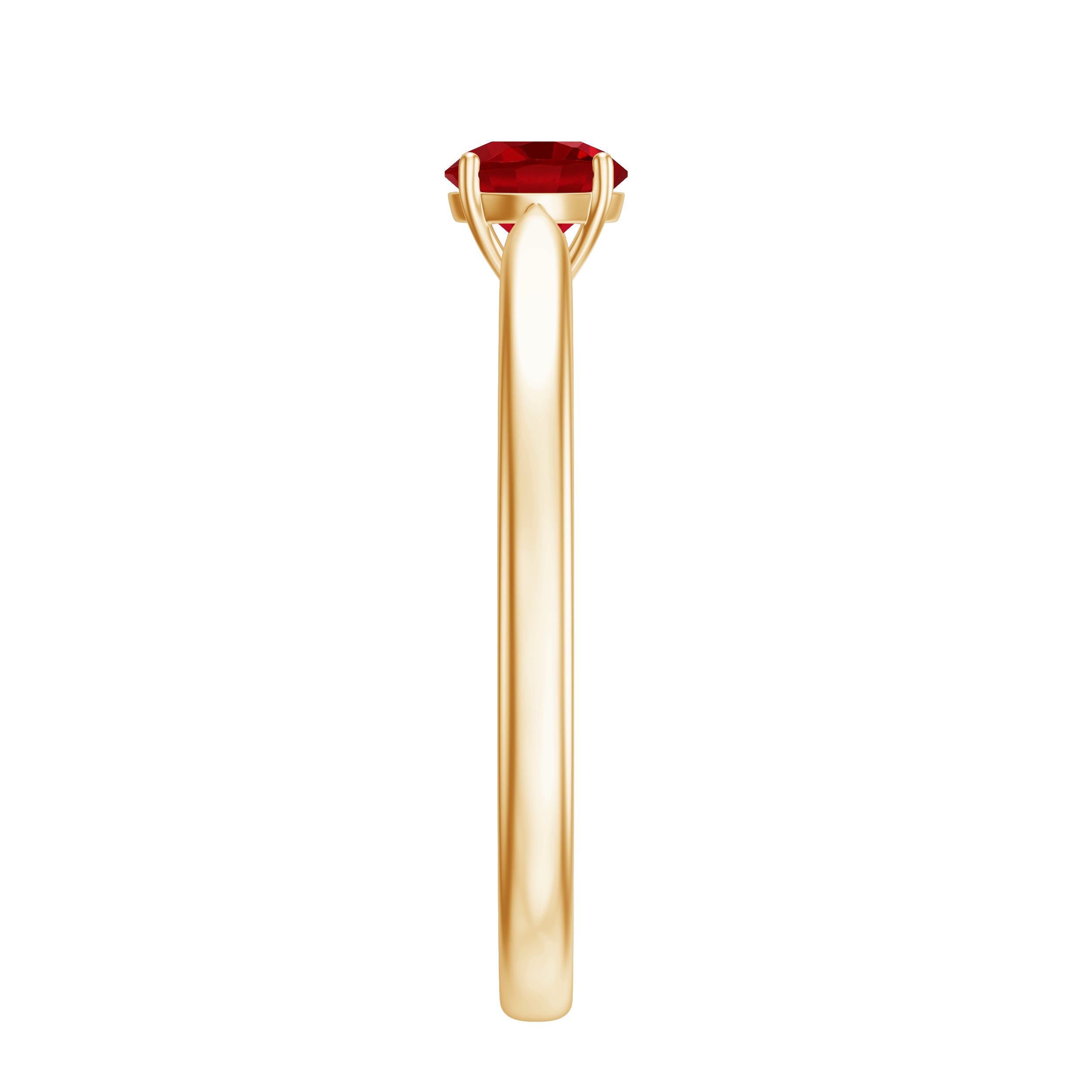 Solitaire Lab Made Ruby Promise Ring with Certificate AAAA - Rosec Jewels