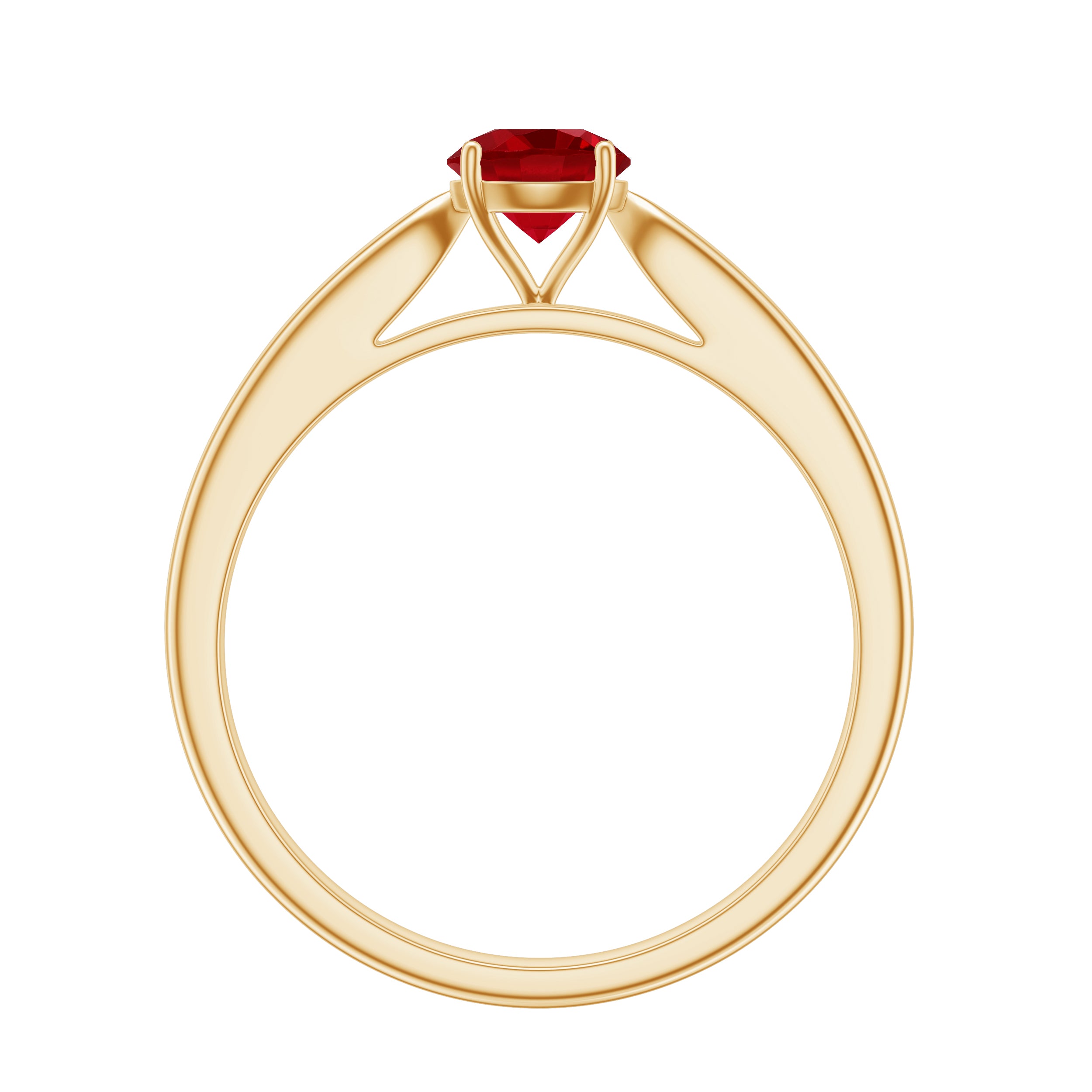 Solitaire Lab Made Ruby Promise Ring with Certificate AAAA - Rosec Jewels