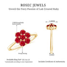 Rosec Jewels-1 CT Round Cut Lab Created Ruby Cluster Ring