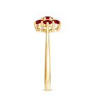 Rosec Jewels-1 CT Round Cut Lab Created Ruby Cluster Ring