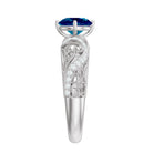 Rosec Jewels-London Blue Topaz and Diamond Vintage Inspired Engagement Ring