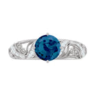 Rosec Jewels-London Blue Topaz and Diamond Vintage Inspired Engagement Ring