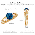 Rosec Jewels-London Blue Topaz and Diamond Vintage Inspired Engagement Ring