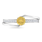 Natural Citrine Engagement Ring with Diamond Bypass Shank AAA - Rosec Jewels