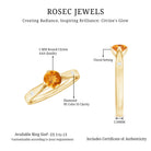 Certified Real Citrine Promise Ring with Diamond AAA - Rosec Jewels