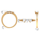 3/4 CT Heart Shape Zircon Three Stone Promise Ring AAAA - Rosec Jewels