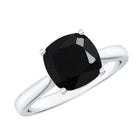 Rosec Jewels-2 Carat Cushion Cut Black Spinel Solitaire Engagement Ring