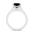Rosec Jewels-2 Carat Cushion Cut Black Spinel Solitaire Engagement Ring
