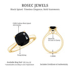 Rosec Jewels-2 Carat Cushion Cut Black Spinel Solitaire Engagement Ring
