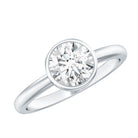 Bezel Set Moissanite Solitaire Ring For Engagement D-VS1 - Rosec Jewels