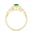 AAA Quality Emerald and Diamond Vintage Inspired Engagement Ring AAA - Rosec Jewels