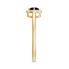 Rosec Jewels-Dainty Blue Sapphire and Diamond Floating Halo Ring