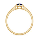 Rosec Jewels-Dainty Blue Sapphire and Diamond Floating Halo Ring
