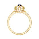 Real Blue Sapphire Flower Engagement Ring with Diamond AAA - Rosec Jewels