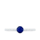 Real 0.9 Carat Blue Sapphire Promise Ring with Diamonds AAA - Rosec Jewels