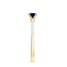 Real 0.9 Carat Blue Sapphire Promise Ring with Diamonds AAA - Rosec Jewels