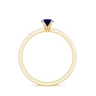 Real 0.9 Carat Blue Sapphire Promise Ring with Diamonds AAA - Rosec Jewels